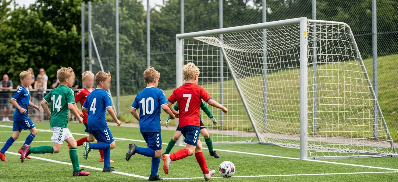 Drenge spiller fodbold for Galten FS