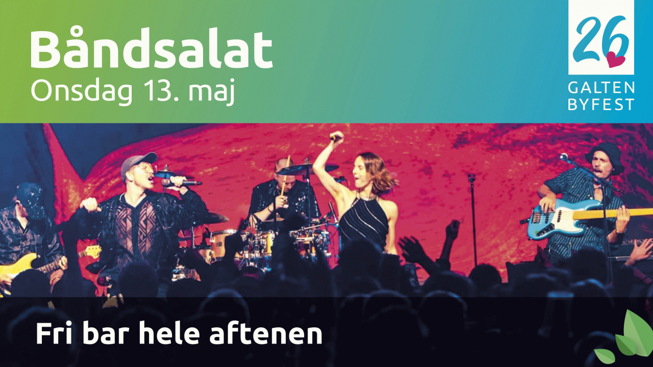 Båndsalat spiller på Bytoften til Galten Byfest onsdag den 13. maj 2026. Foto: Galten Byfest