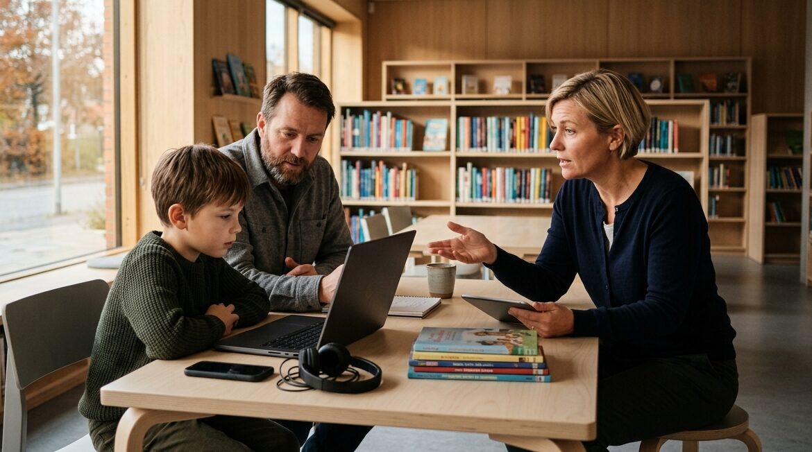 To ordblinde-caféer på Galten Bibliotek
