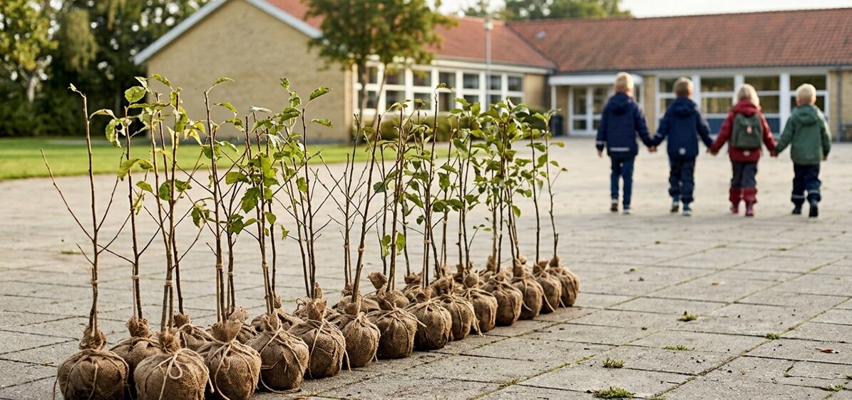 210 skolestartere i Galten og Skovby fik et træ